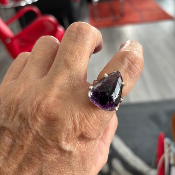 Purple Lodolite 925 Sterling Silver Ring - Picture 11 of 15
